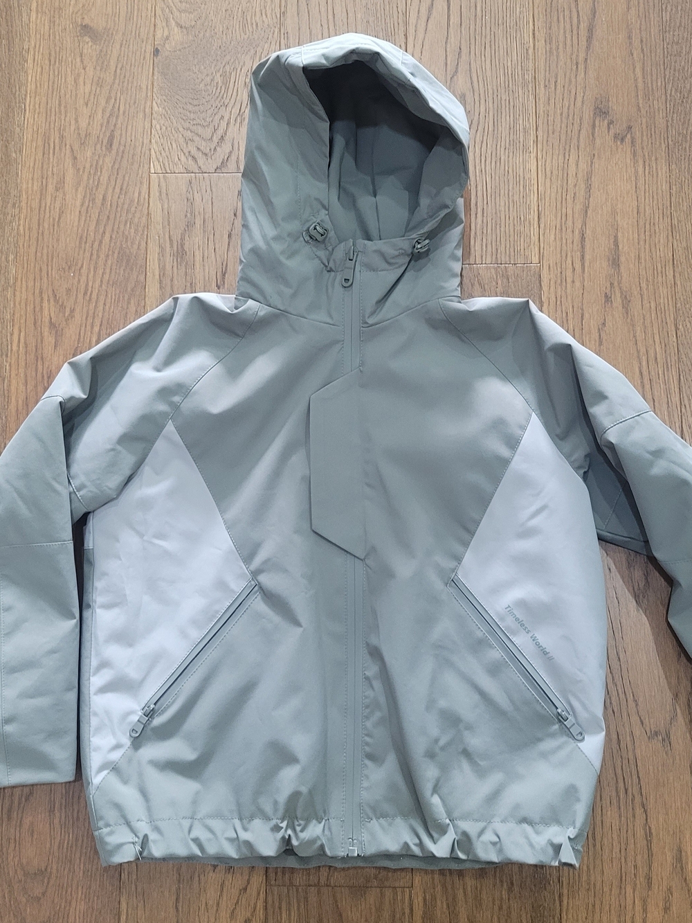 Zara Kids Two-Tone Sage & Light Gray Ski Jacket